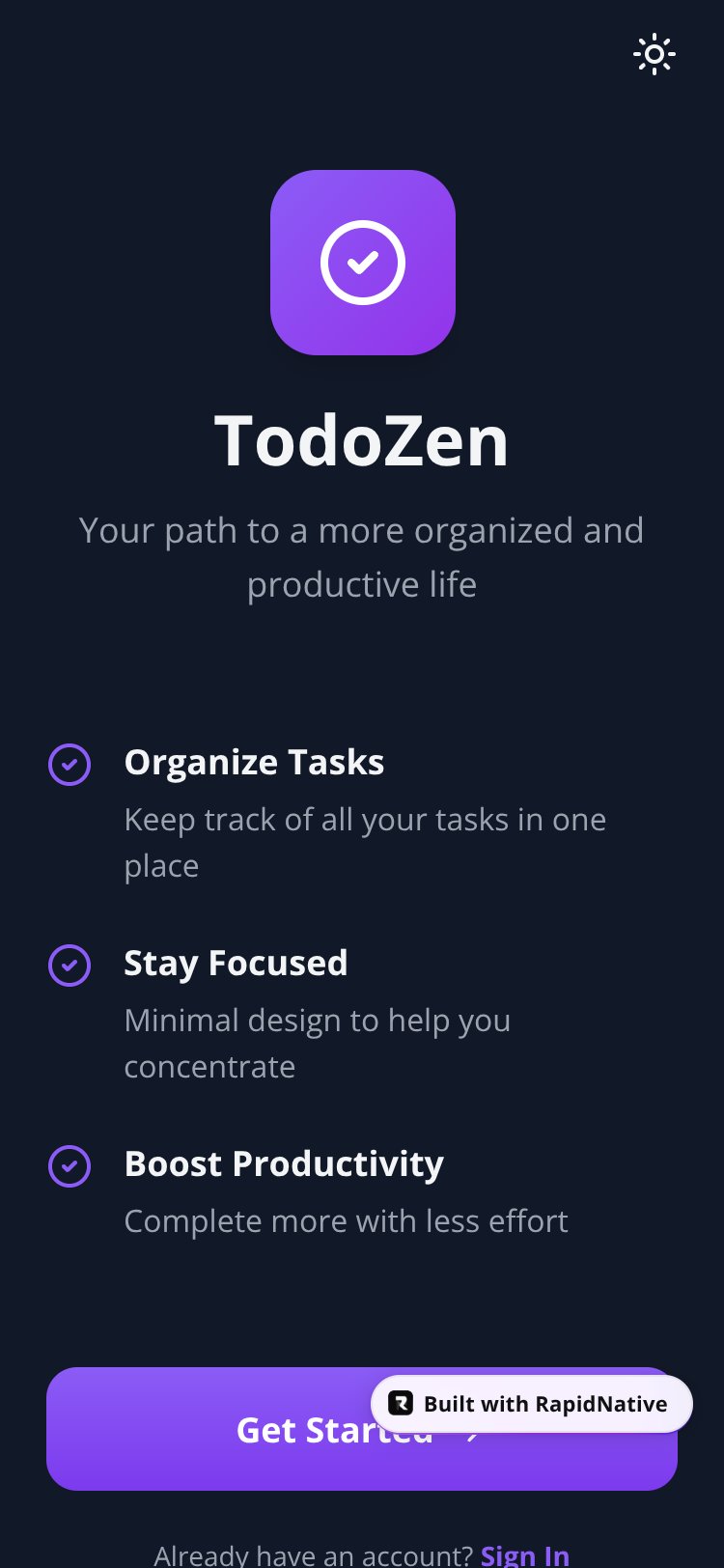 TodoZen screen 1