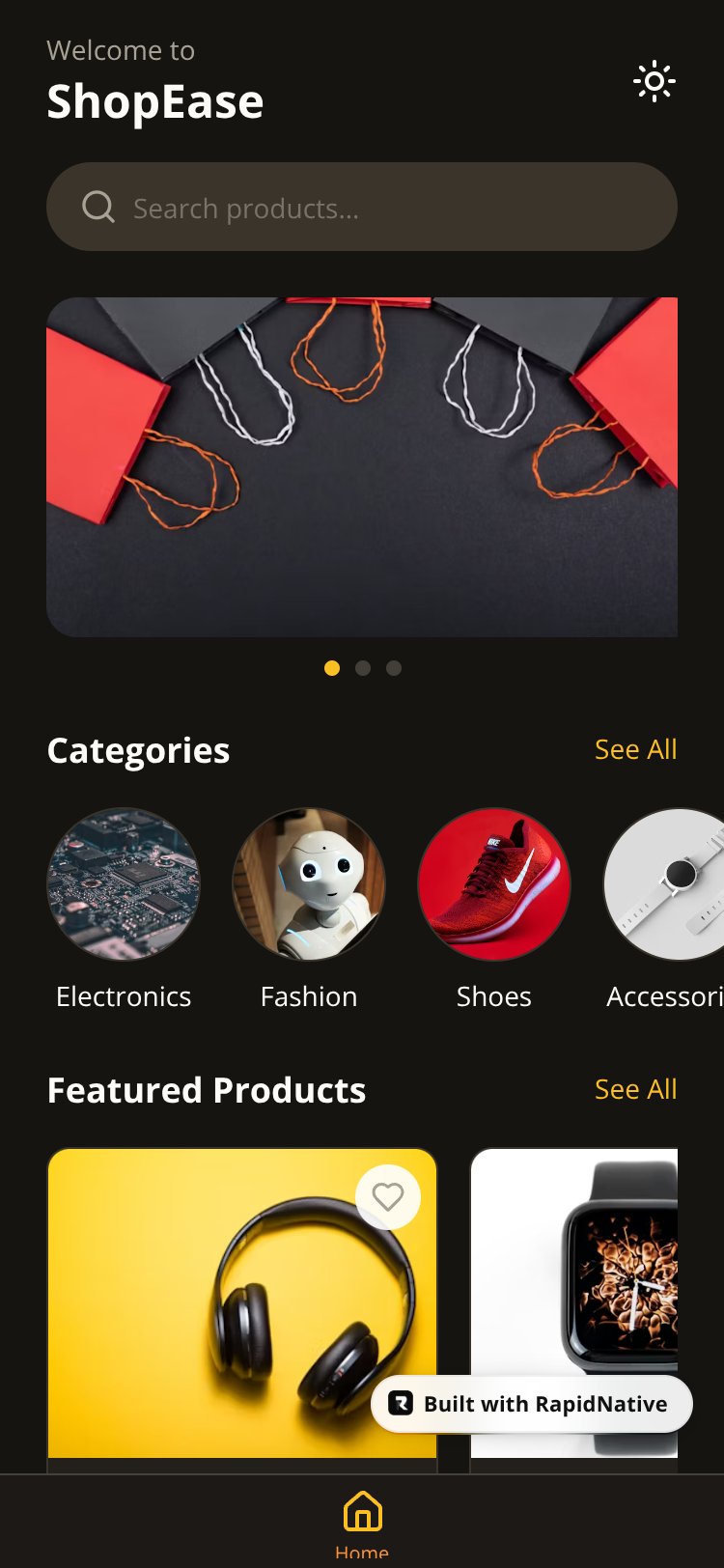 ShopEase screen 1