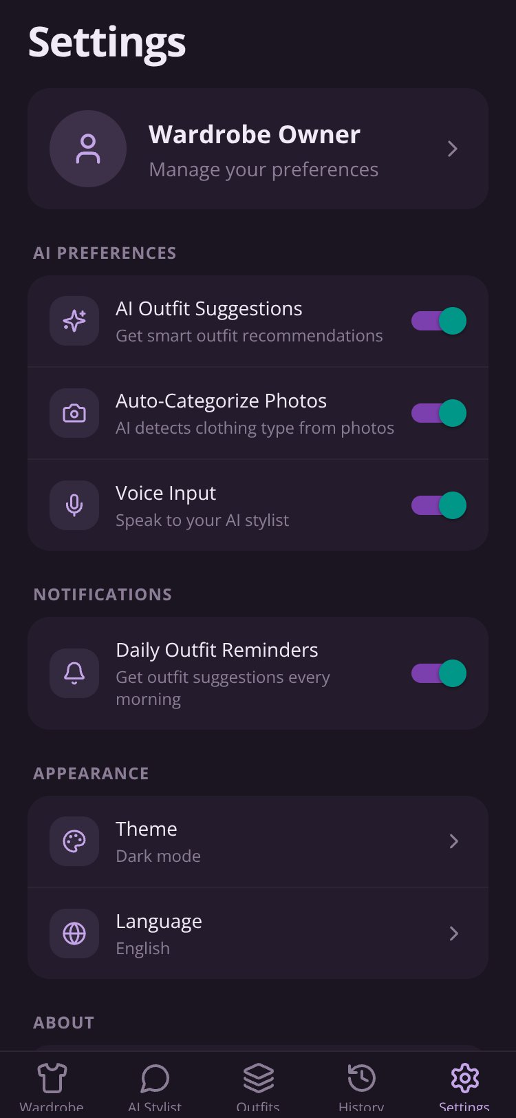 WardrobeAI screen 2