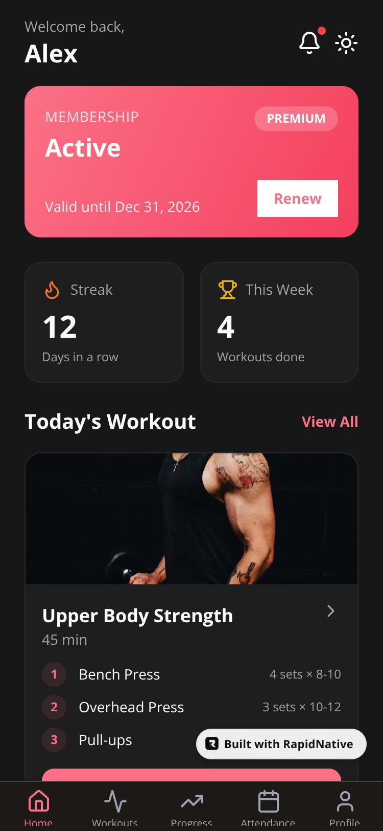 GymPilot screen 5