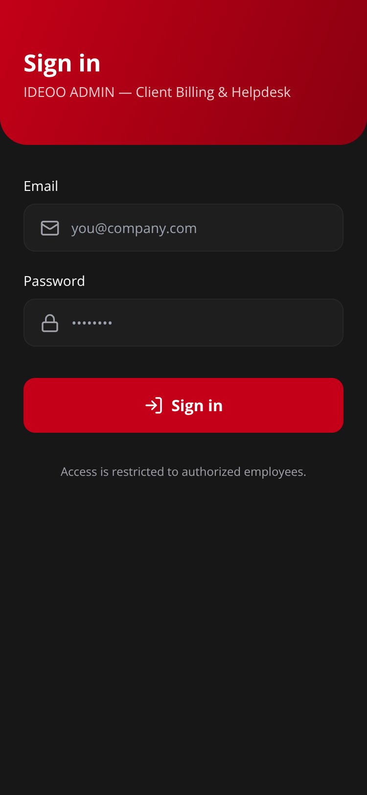 IDEOO ADMIN screen 5