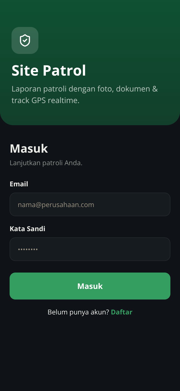 Site Patrol screen 1