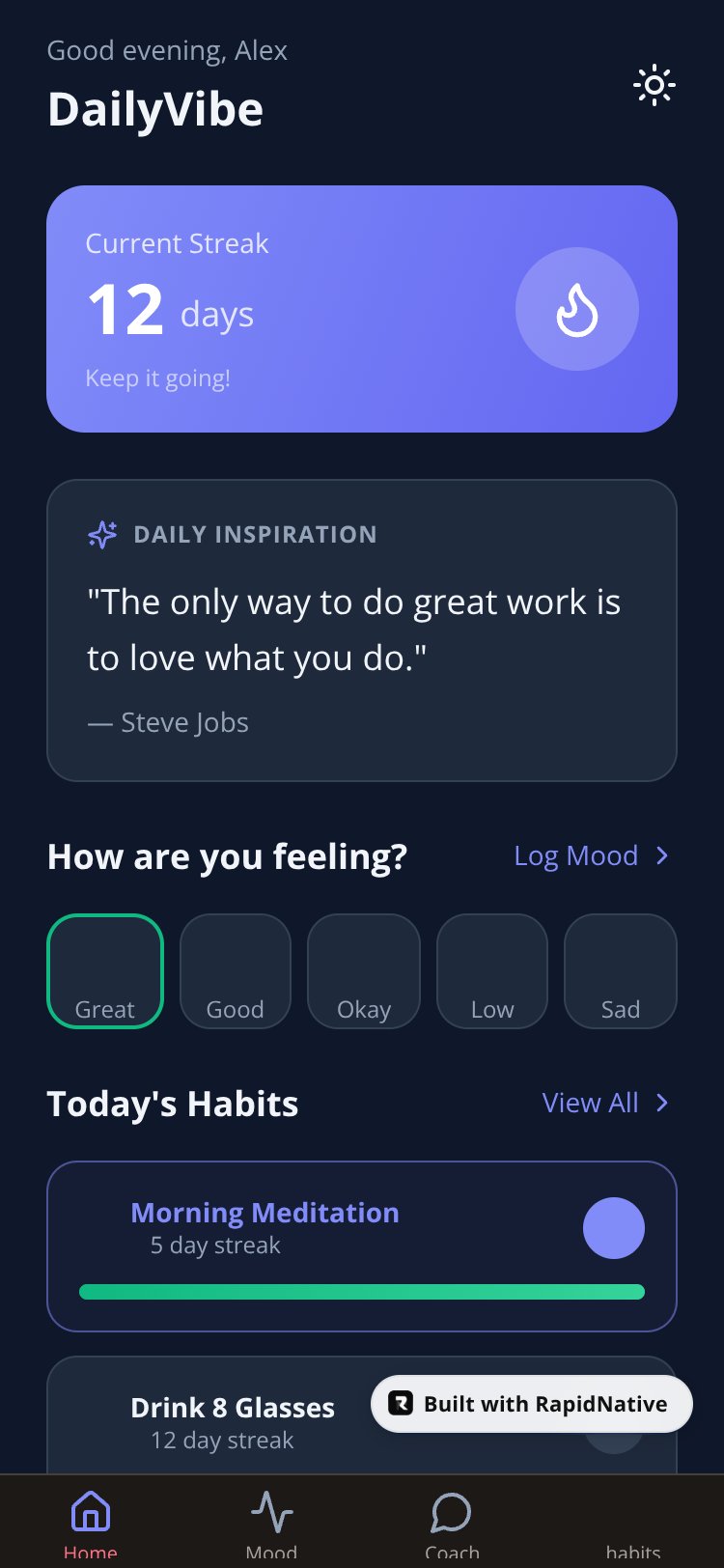 DailyVibe screen 4