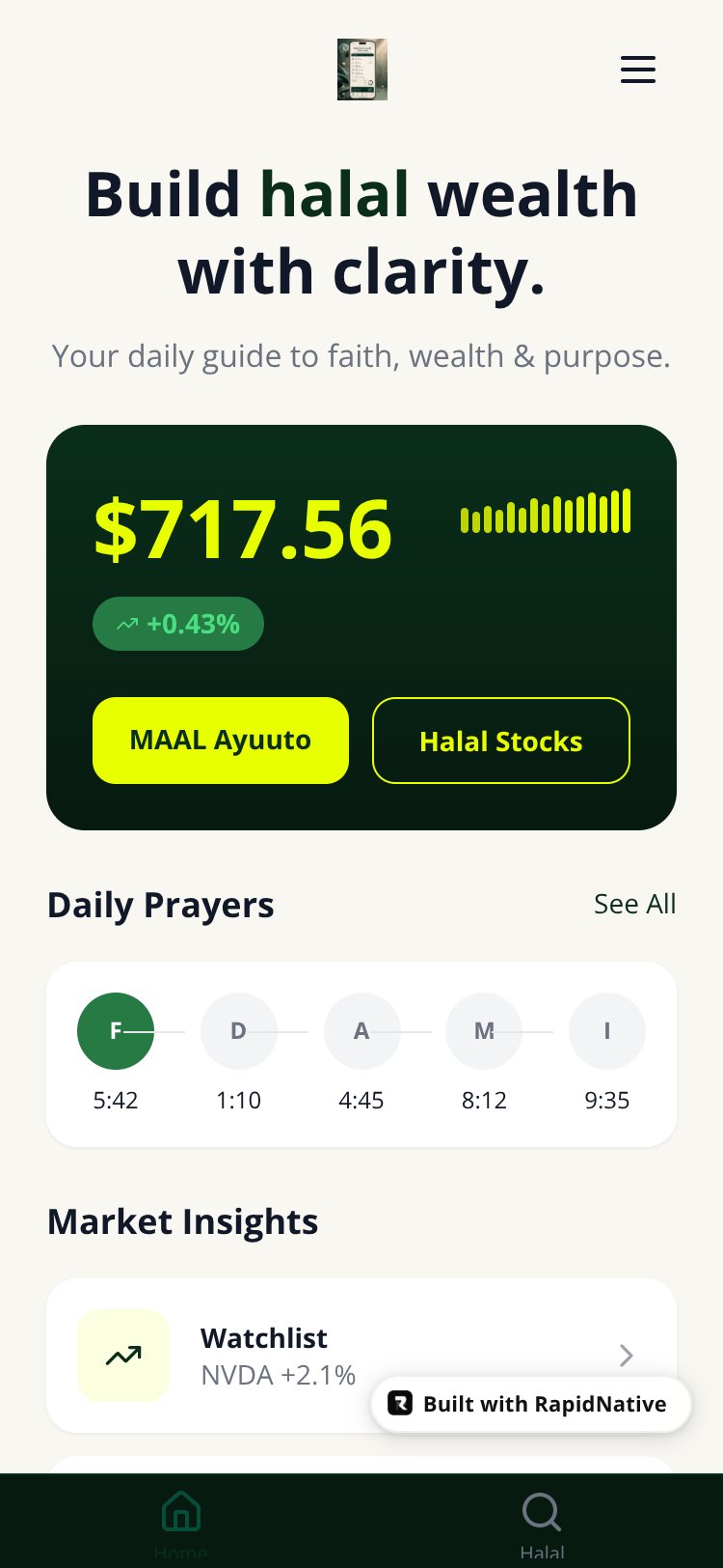 MAAL Mobile screen 1