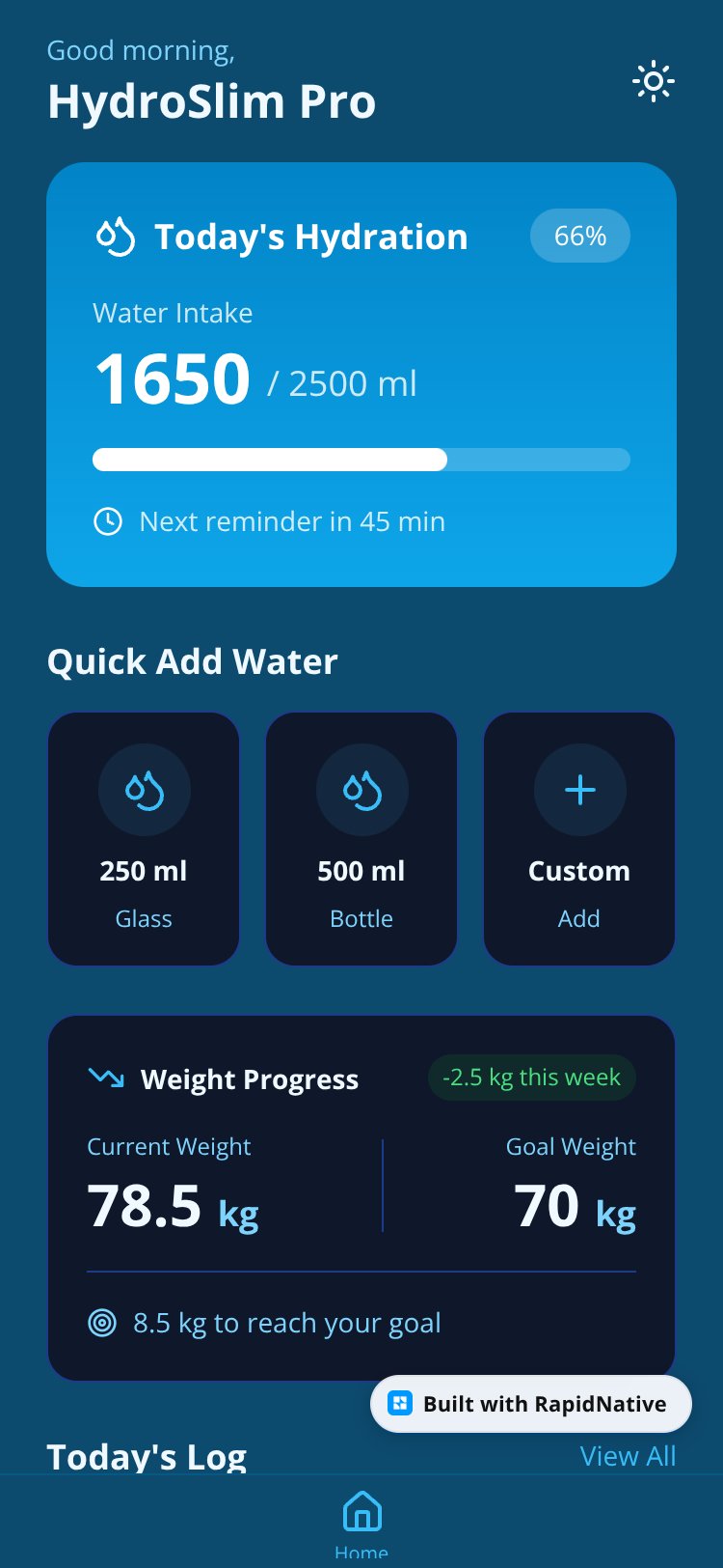 HydroSlim Pro screen 1