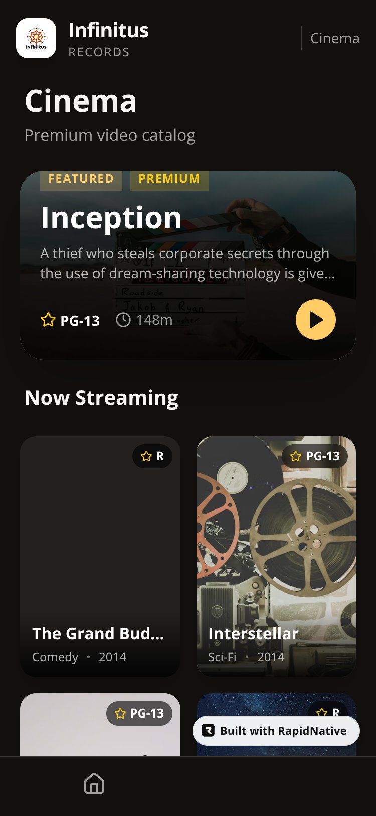 Infinitus Records screen 4