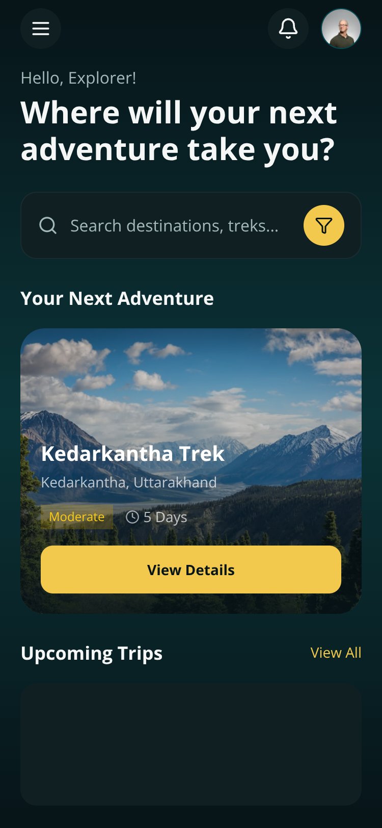 Travel Explorer screen 1