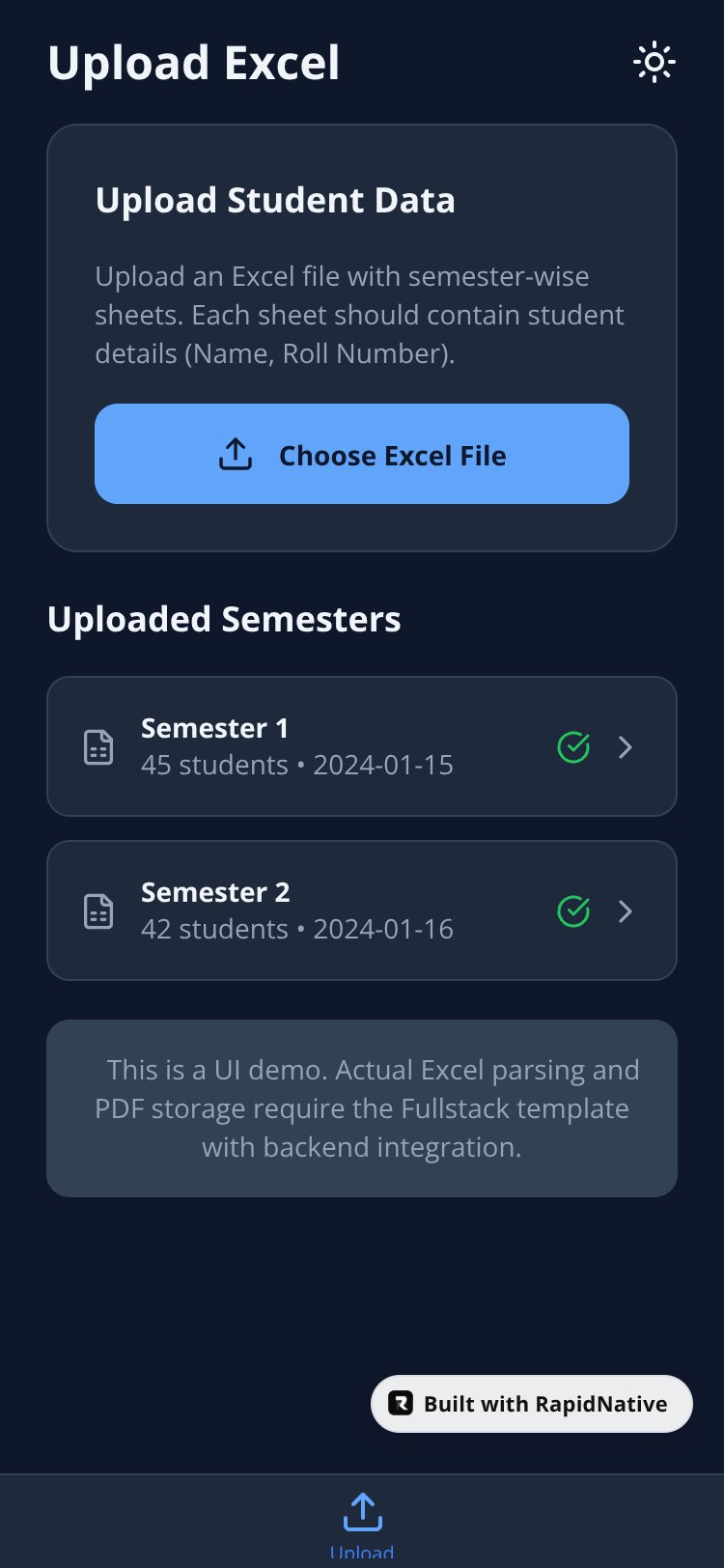 StudentDocManager screen 1