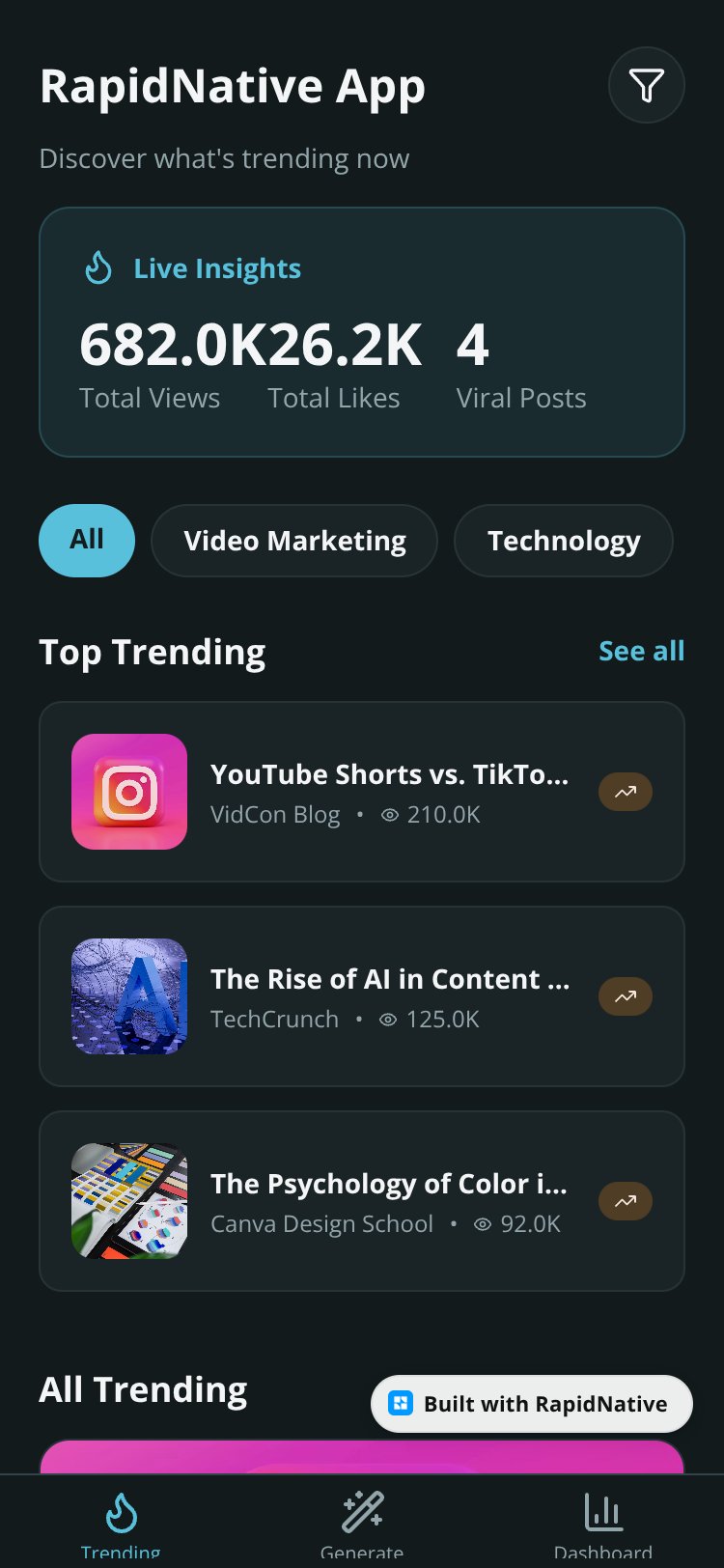 RapidNative App screen 5