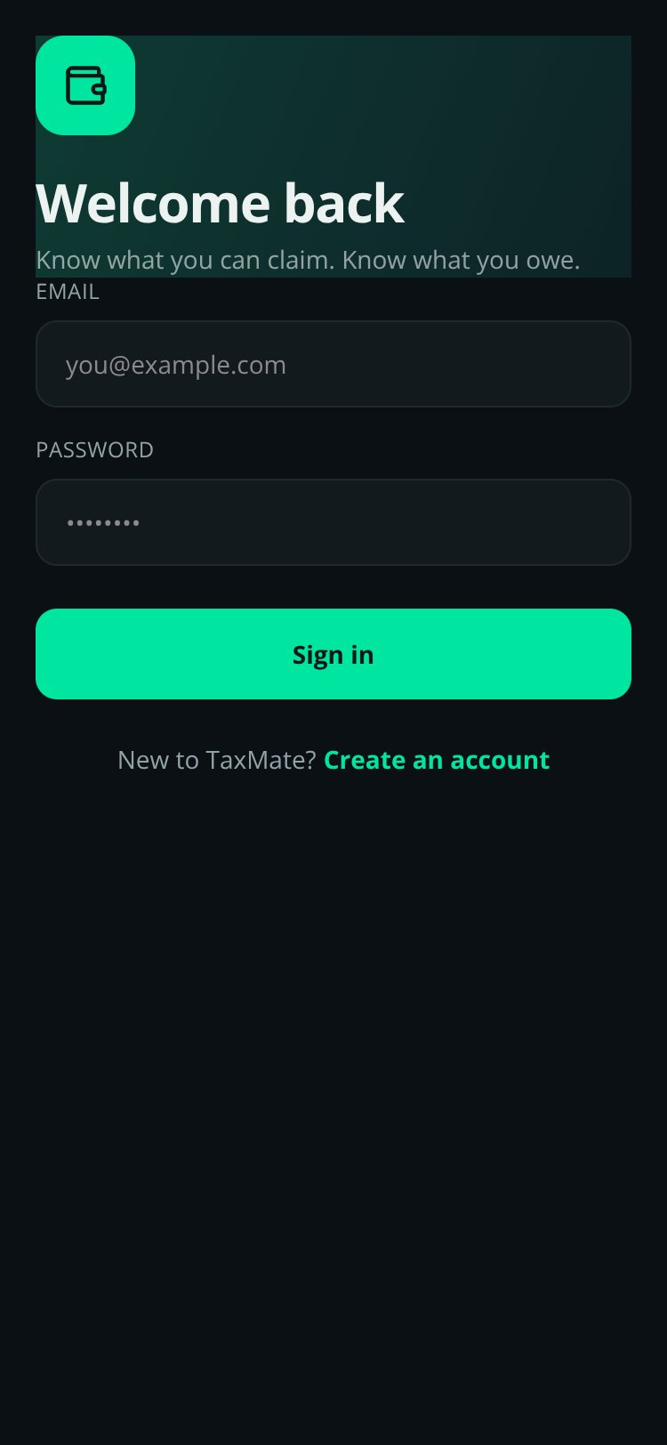 TaxMate UK screen 1