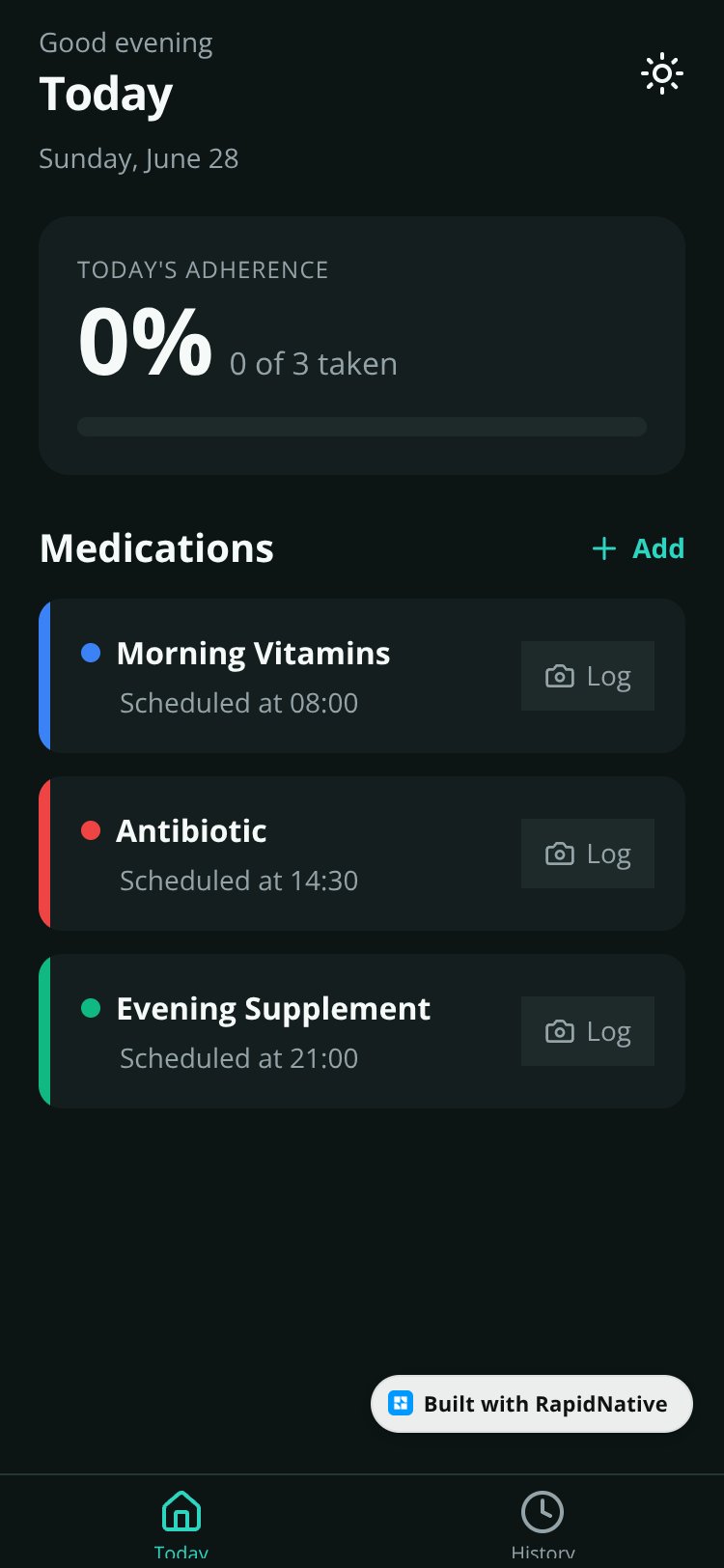 MediTrack screen 1