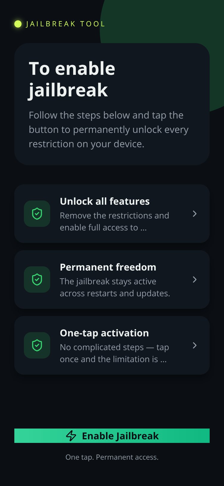 Jailbreak screen 1