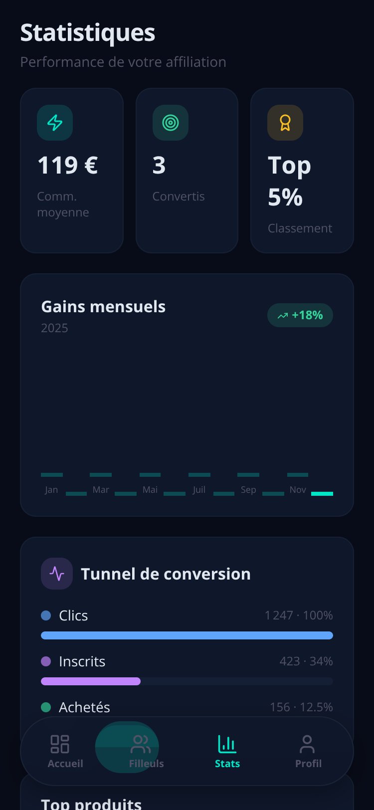 AffiliaDash screen 4