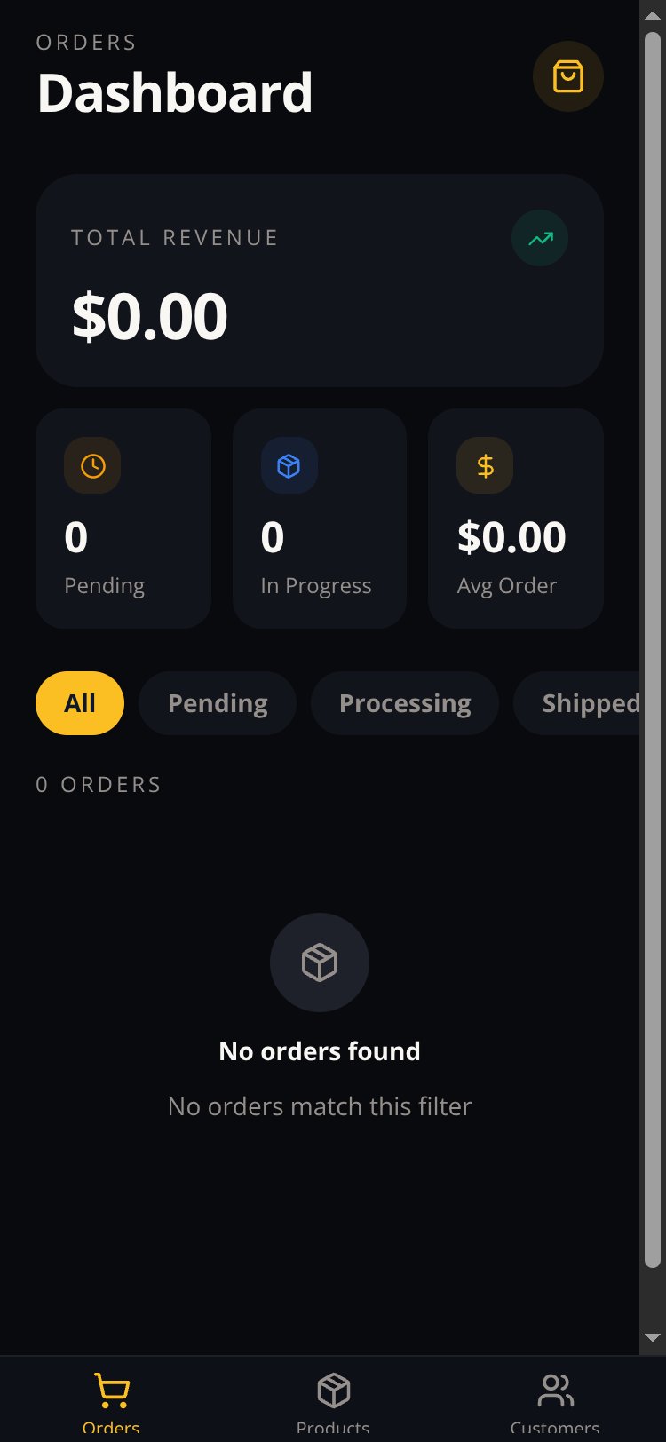 OrderFlow screen 2