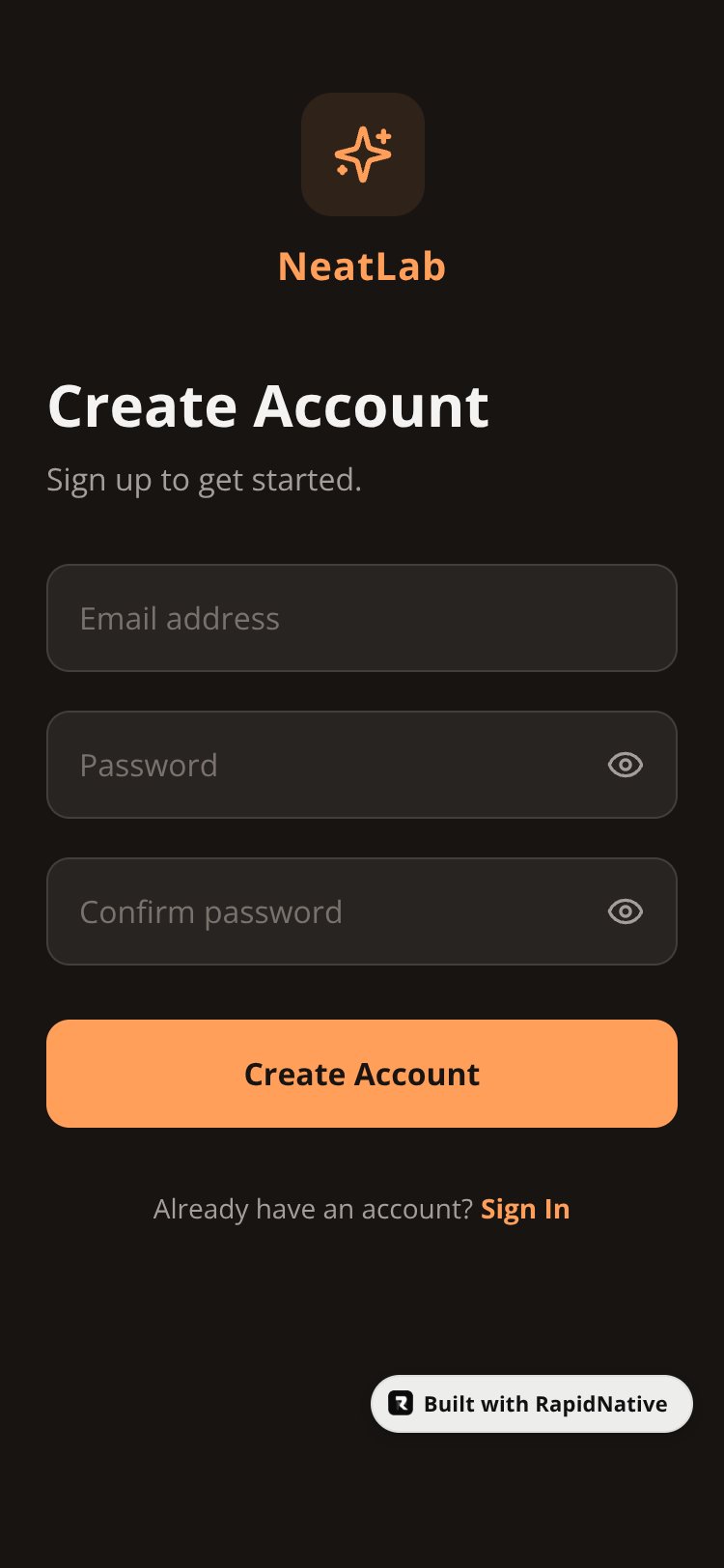 NeatLab screen 1