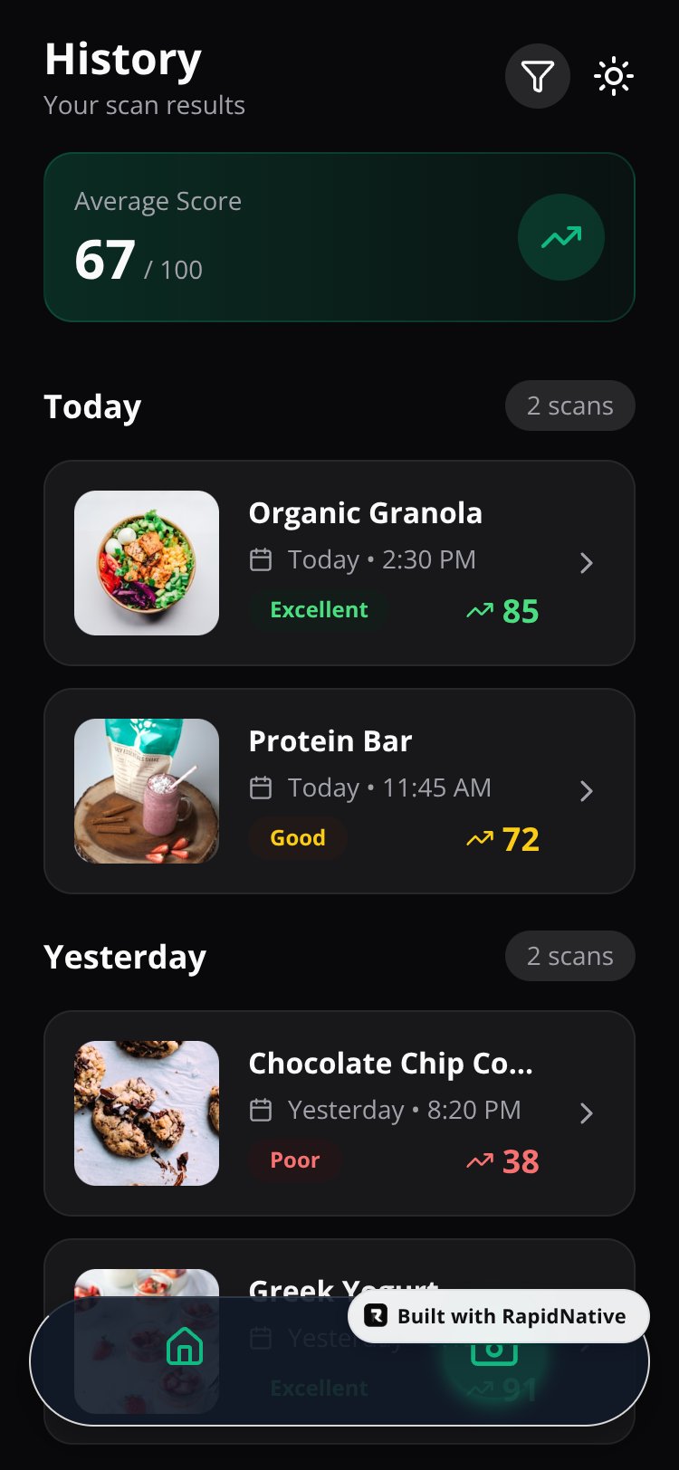 NutriLens AI screen 2