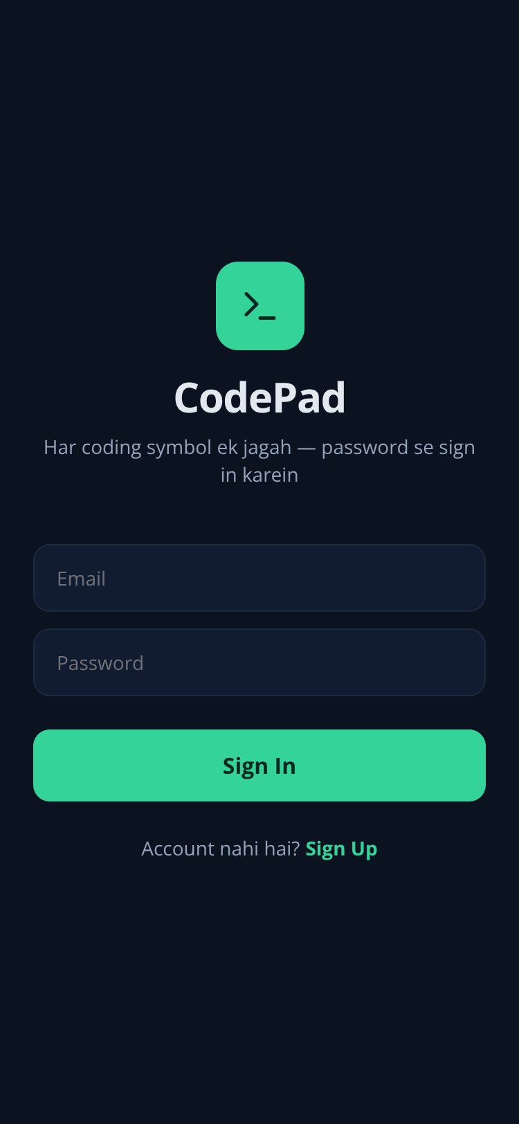CodePad screen 1
