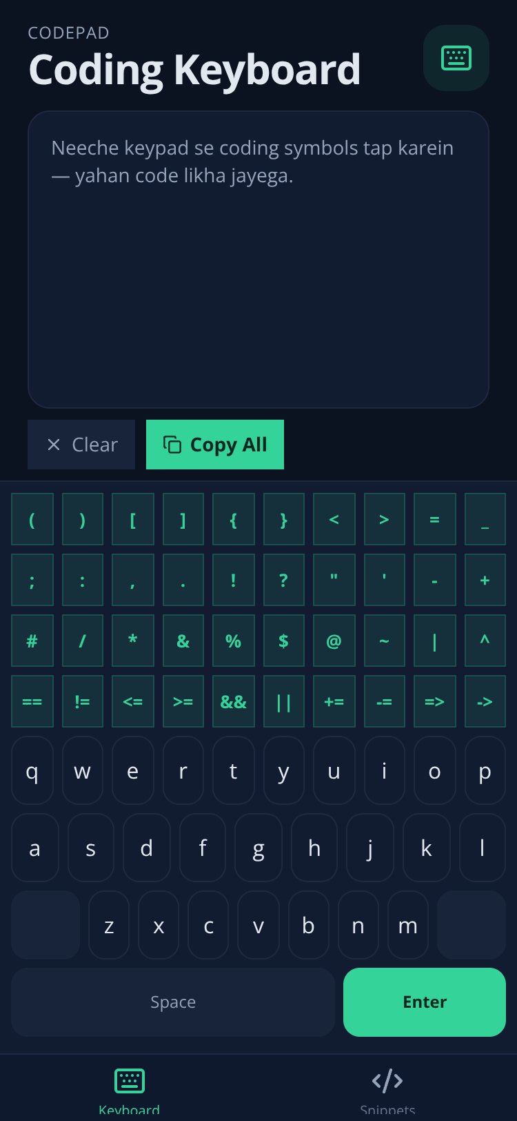 CodePad screen 4