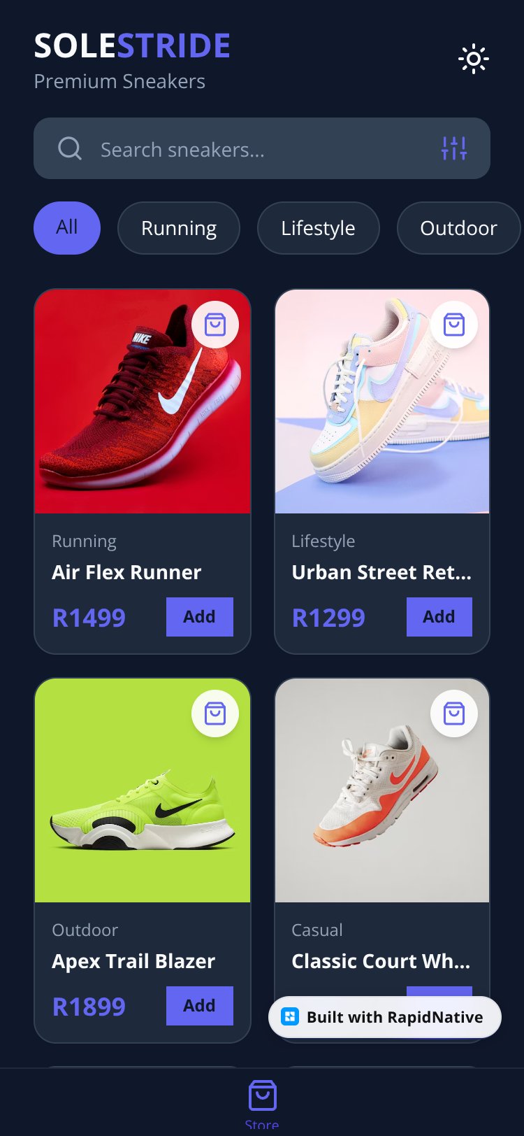 SoleStride screen 1