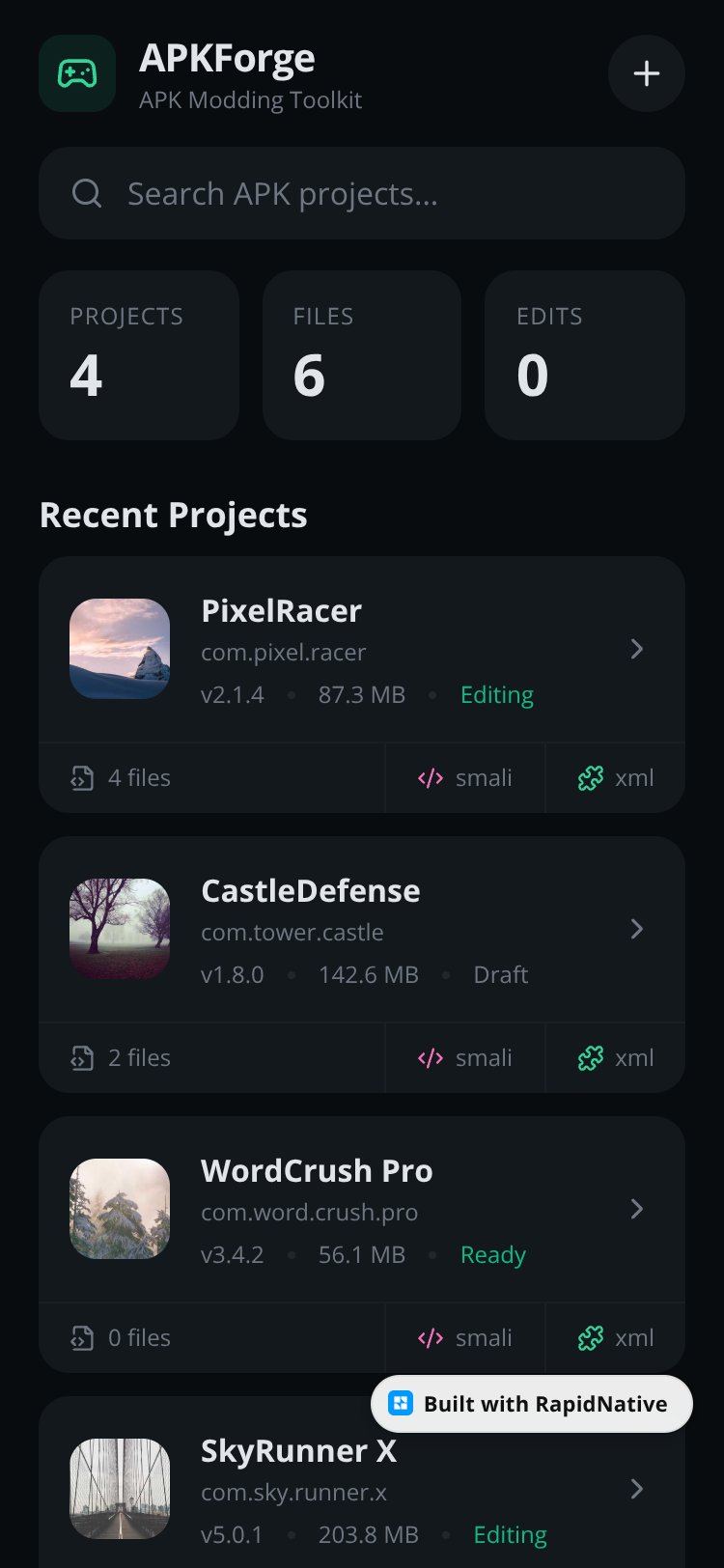 APKForge screen 3