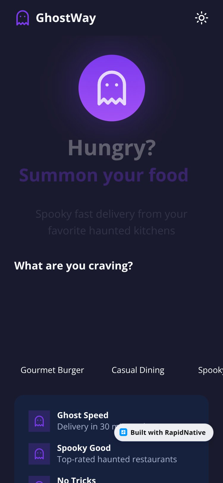 GhostFood screen 1
