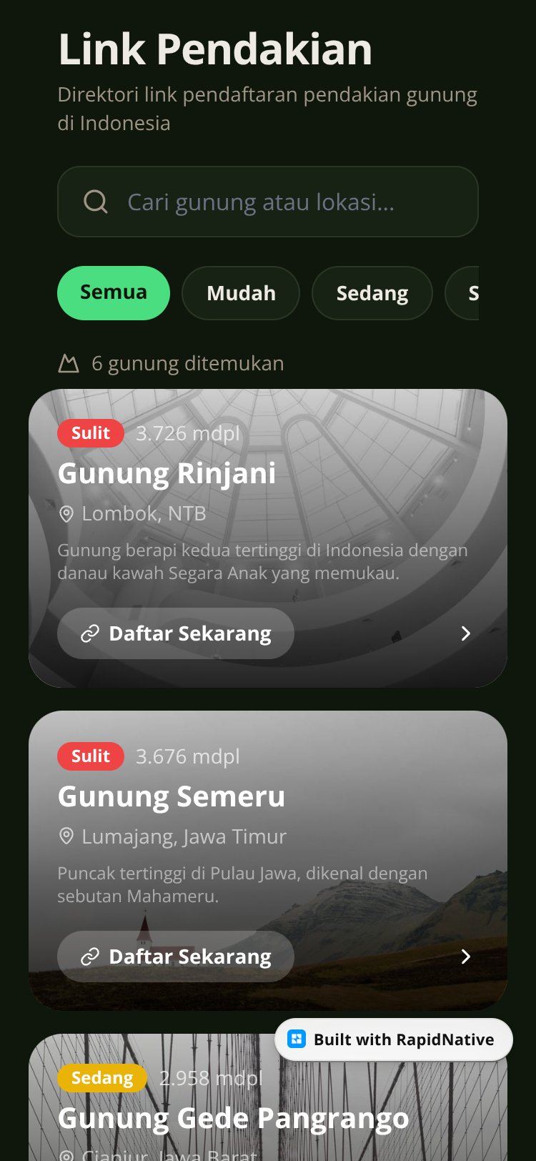 Link Pendakian screen 1