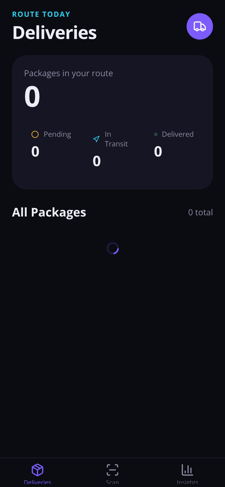 Rider App screen 1