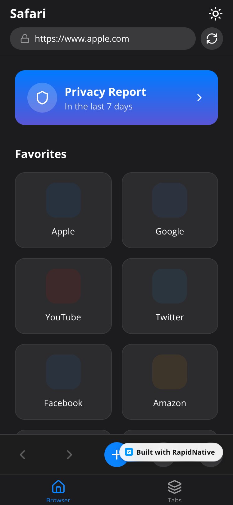 Safari Browser App screen 2