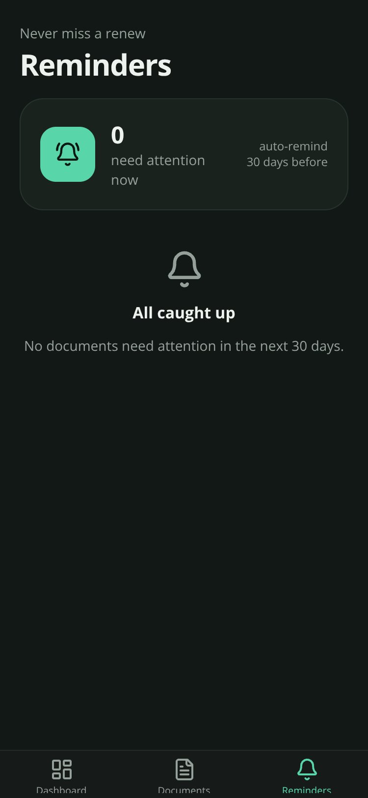 Expiry Vault screen 3
