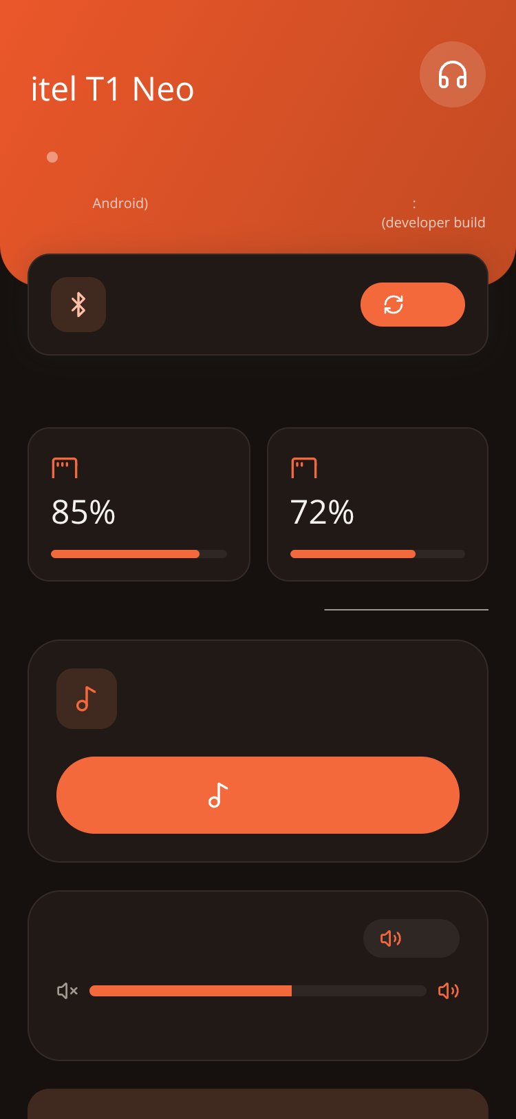 itel T1 Neo Control screen 2
