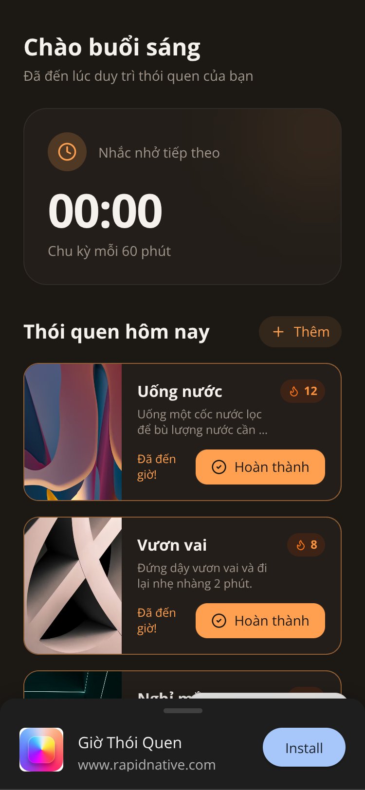 Giờ Thói Quen screen 1