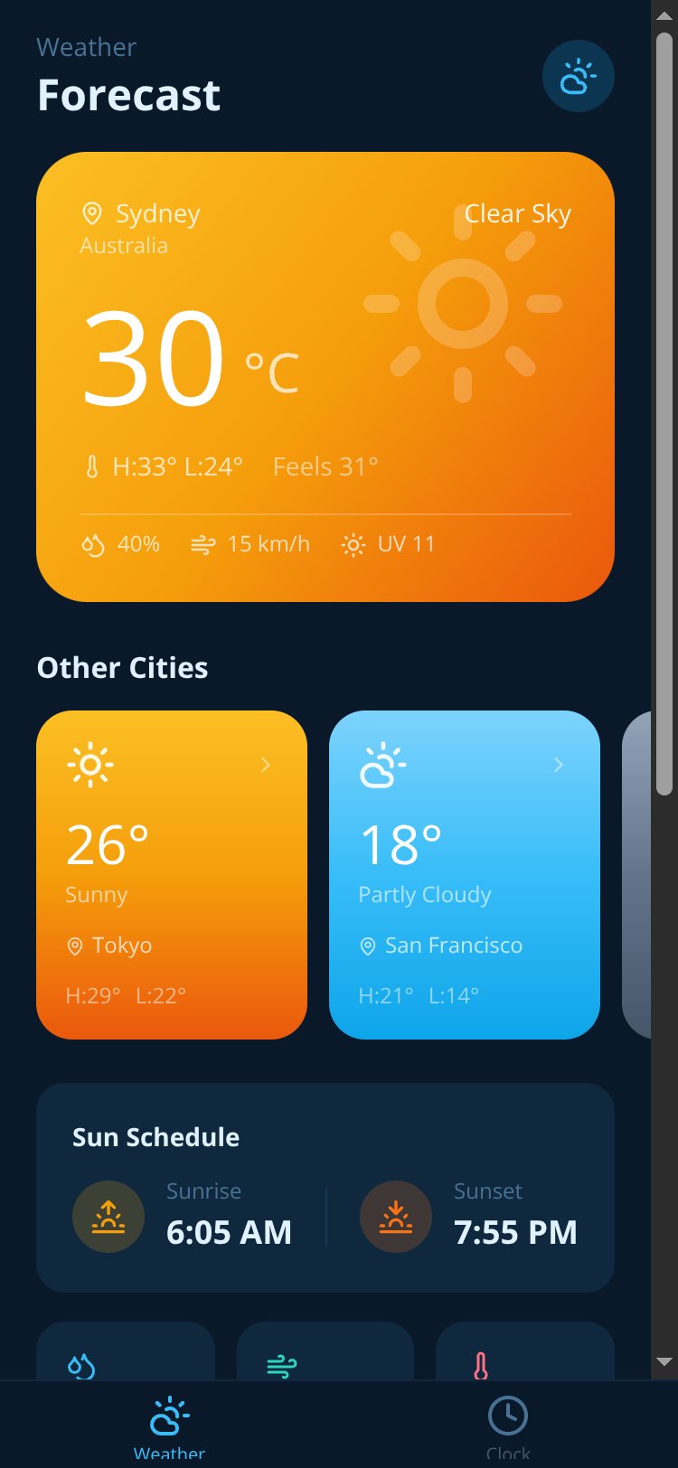 Weather & Clock screen 1
