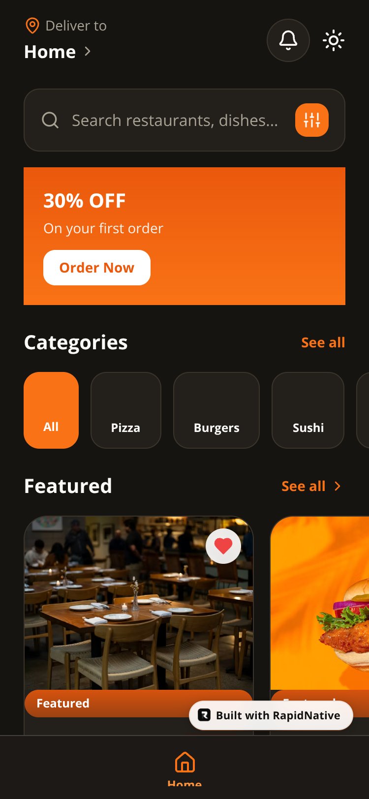 FoodX screen 1