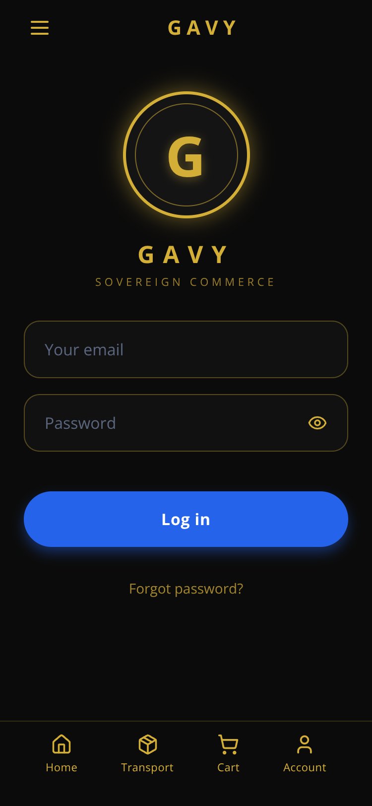 GAVY screen 1