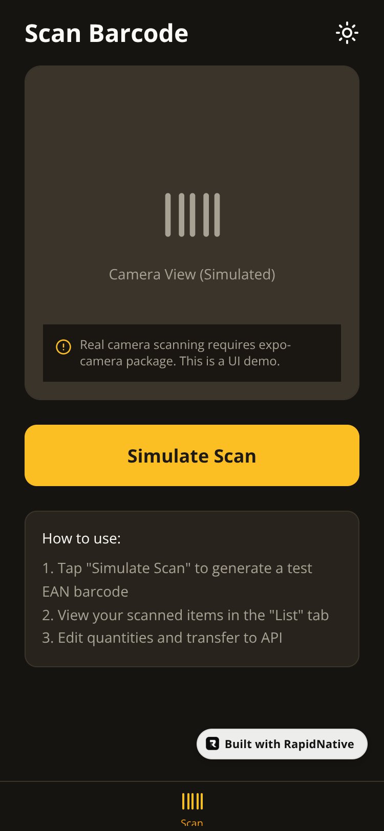 Barcode Manager screen 4