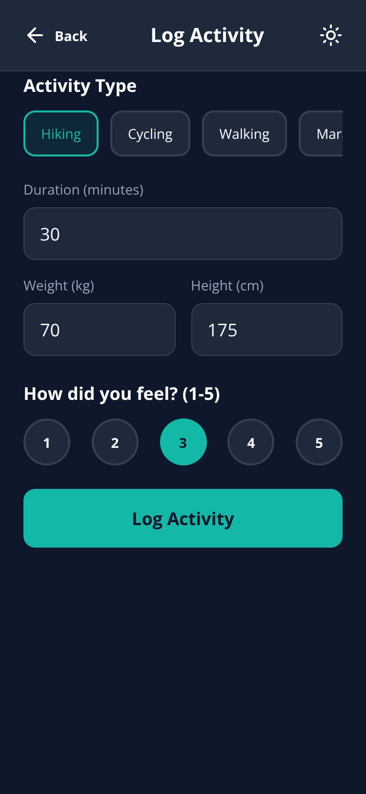 FocusTrack screen 3