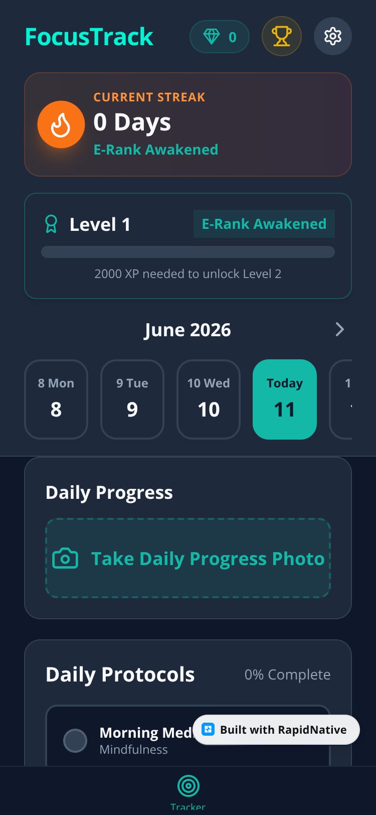 FocusTrack screen 4