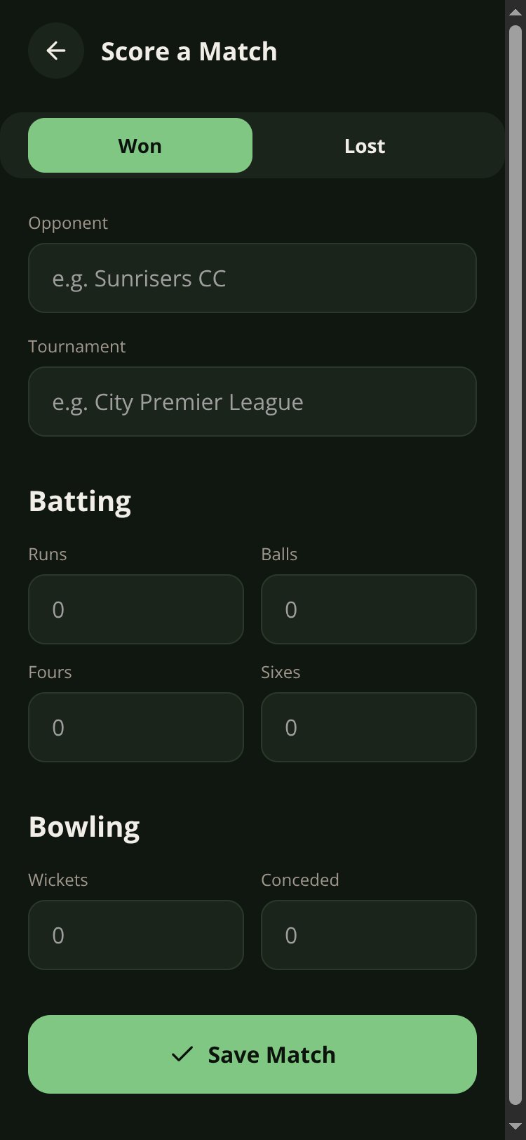 Cricheroes screen 5