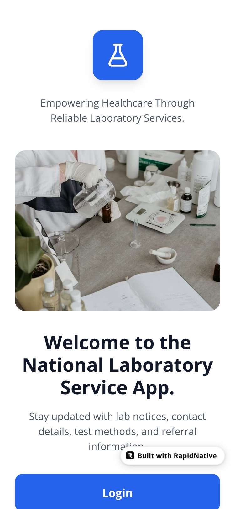 National Laboratory Service screen 3