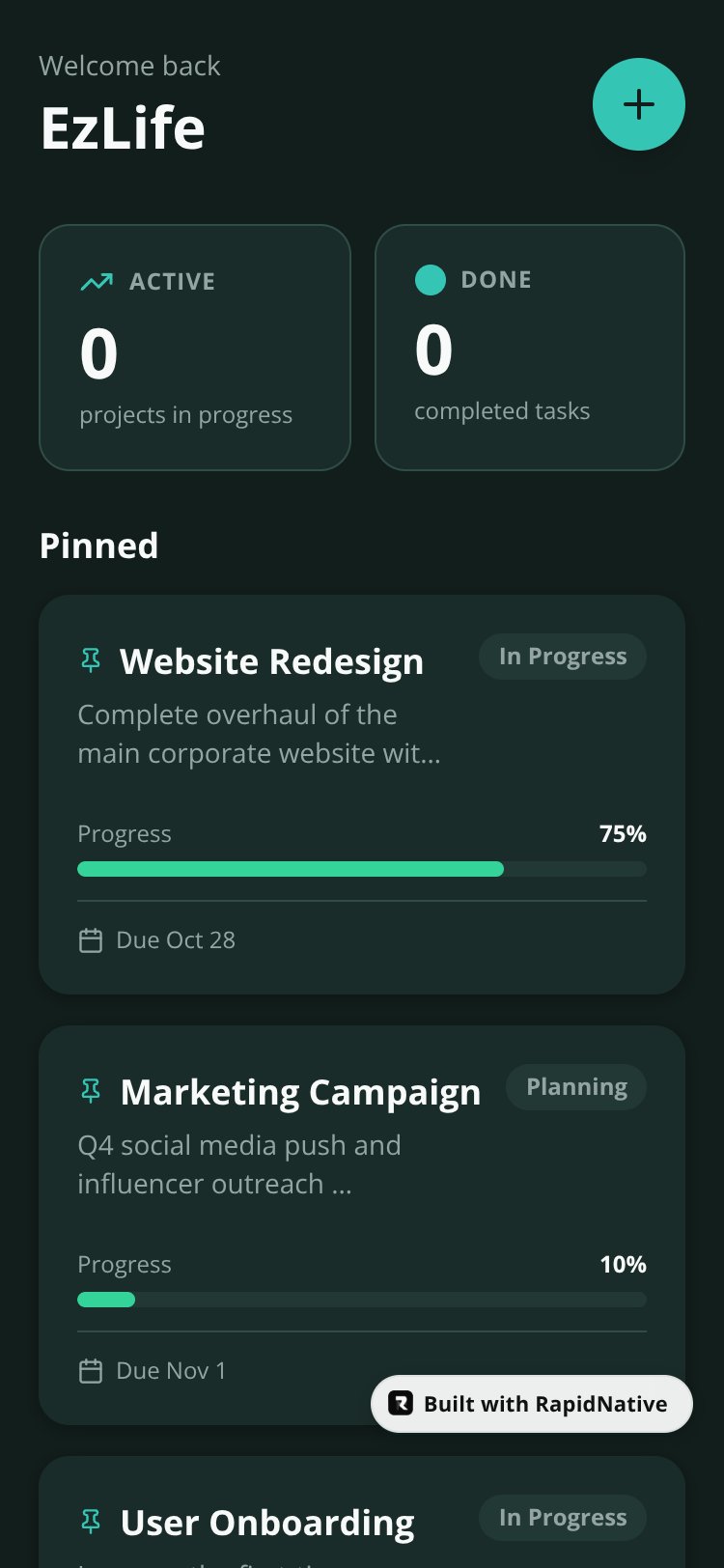 EzLife screen 1
