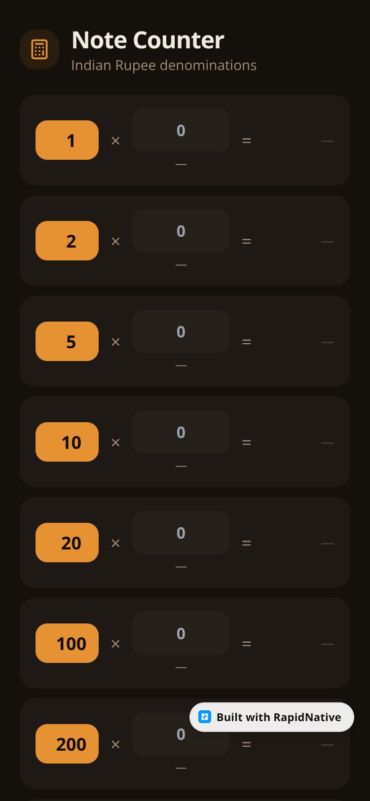 Note Counter screen 1