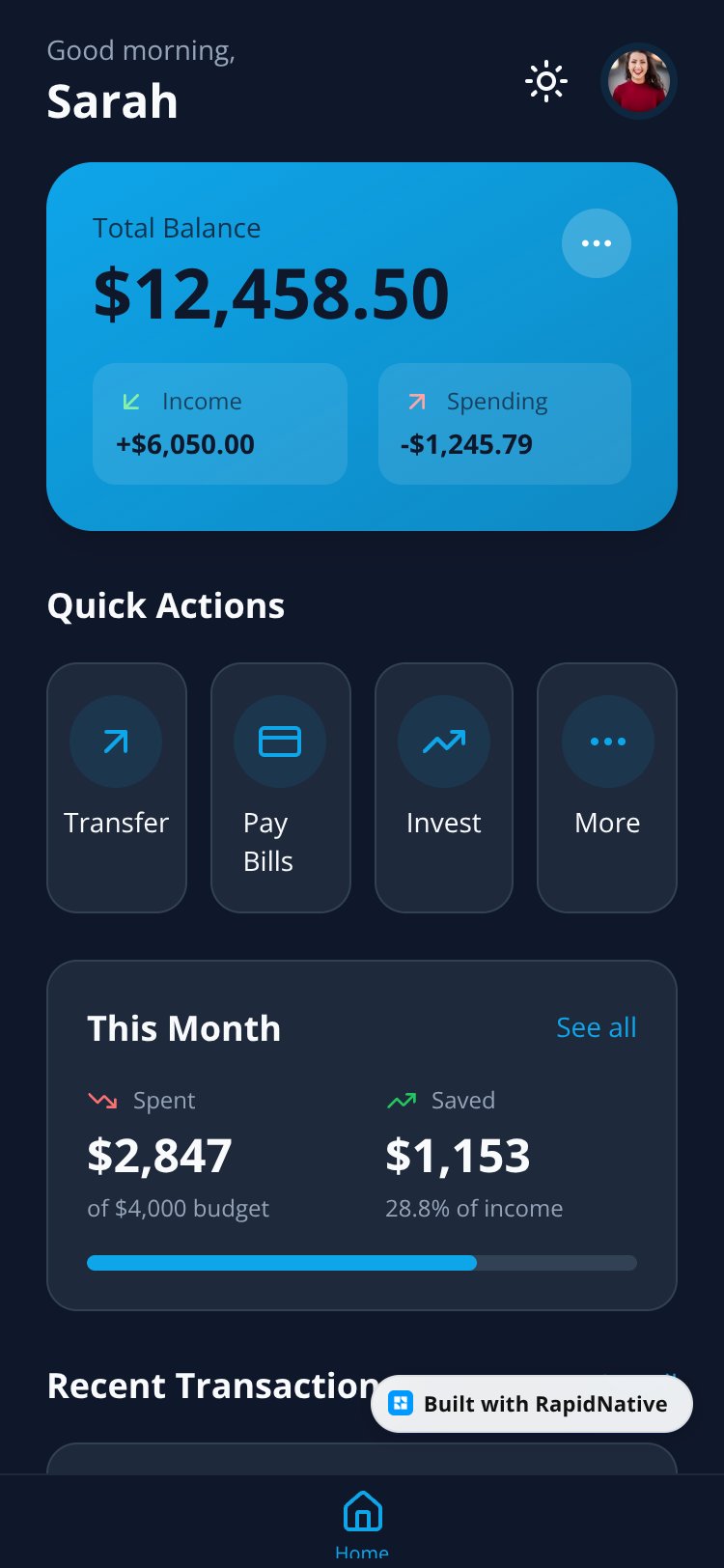BankPro screen 1