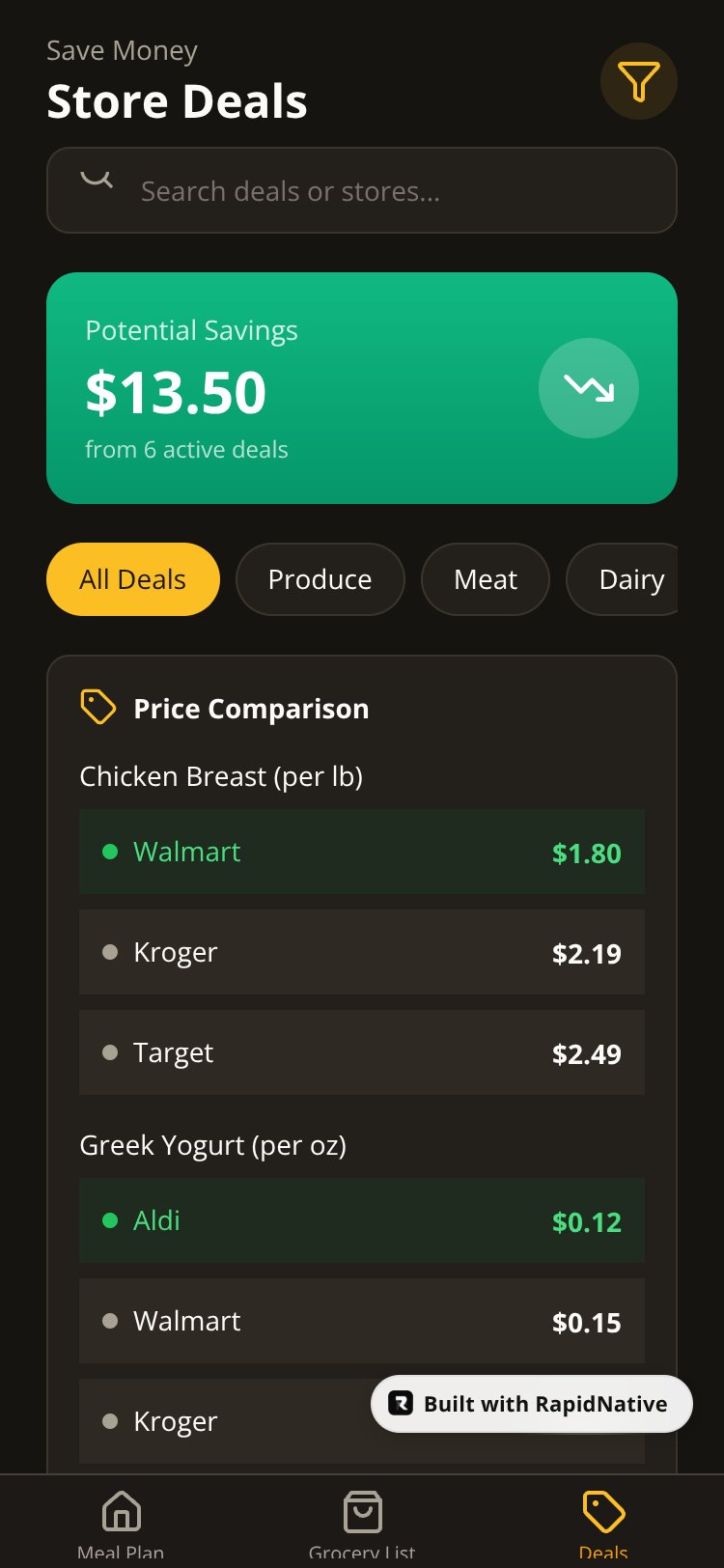 FamilyMeal Planner screen 3