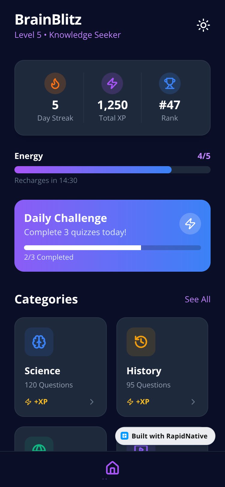 BrainBlitz screen 1