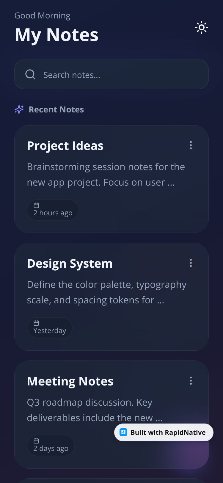 Liquid Notes screen 1