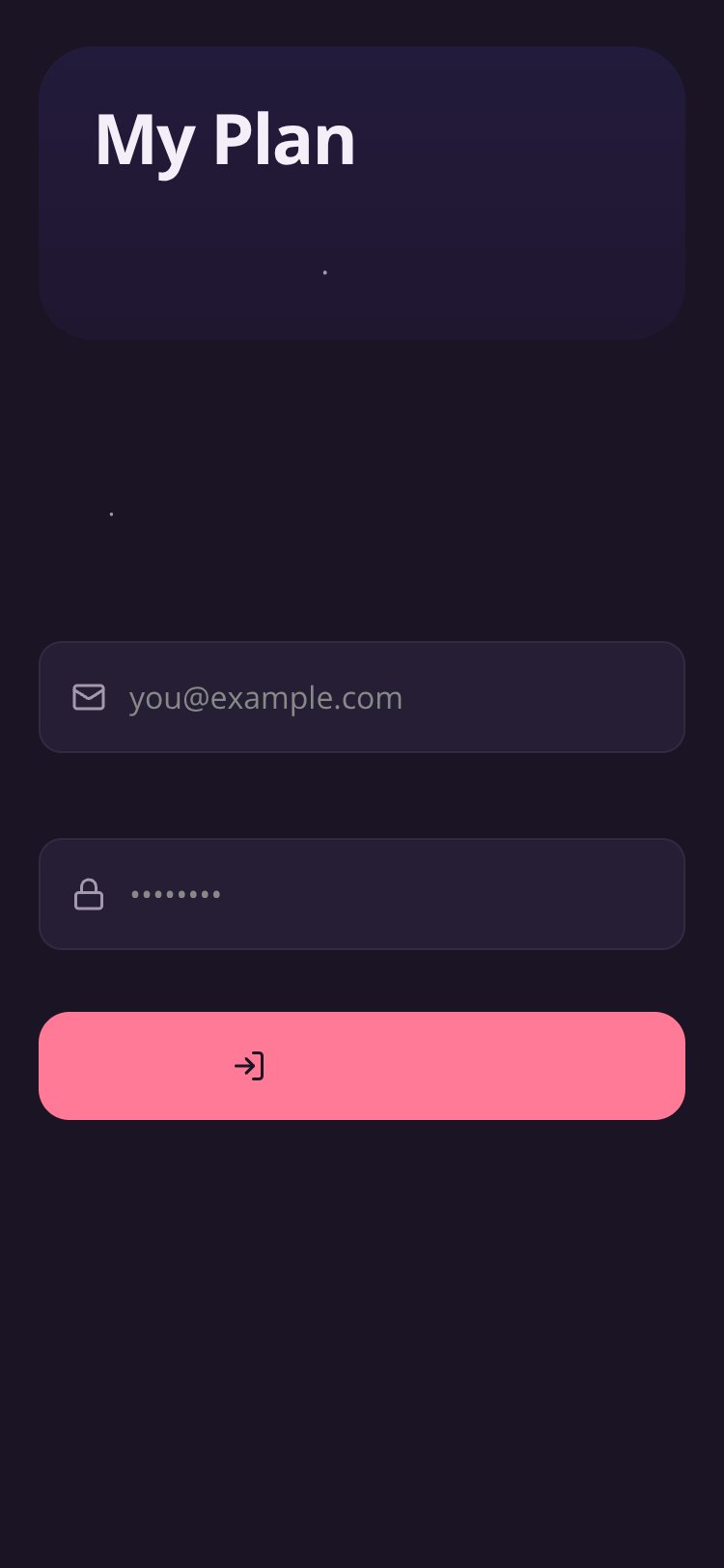 My Plan screen 1