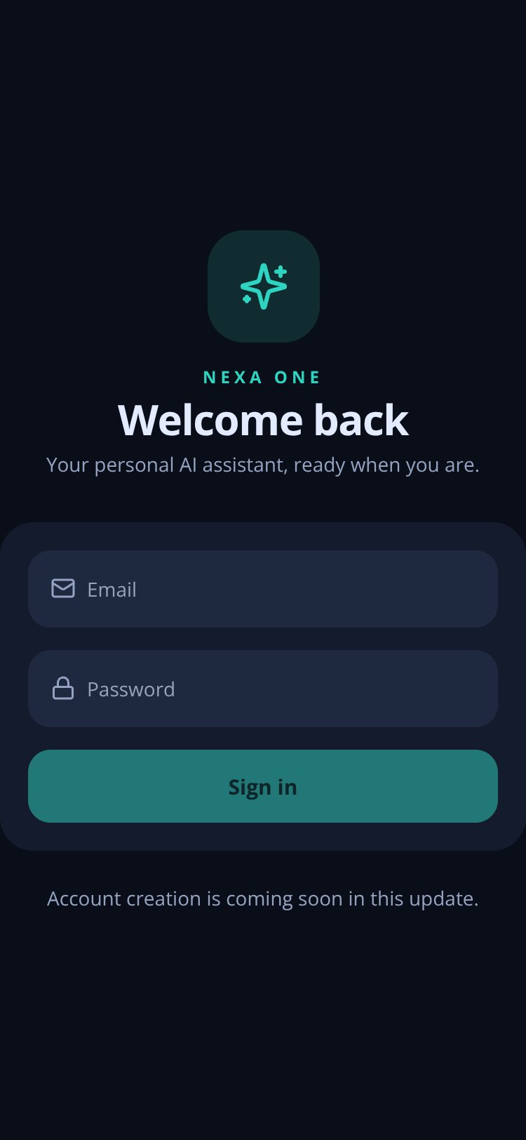 NEXA One screen 1