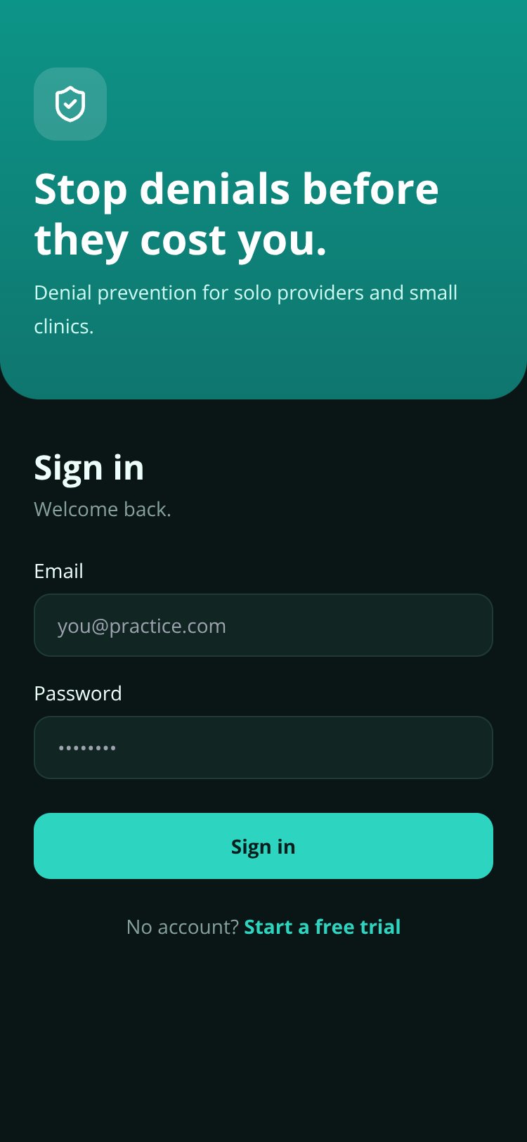 RapidNative App screen 1