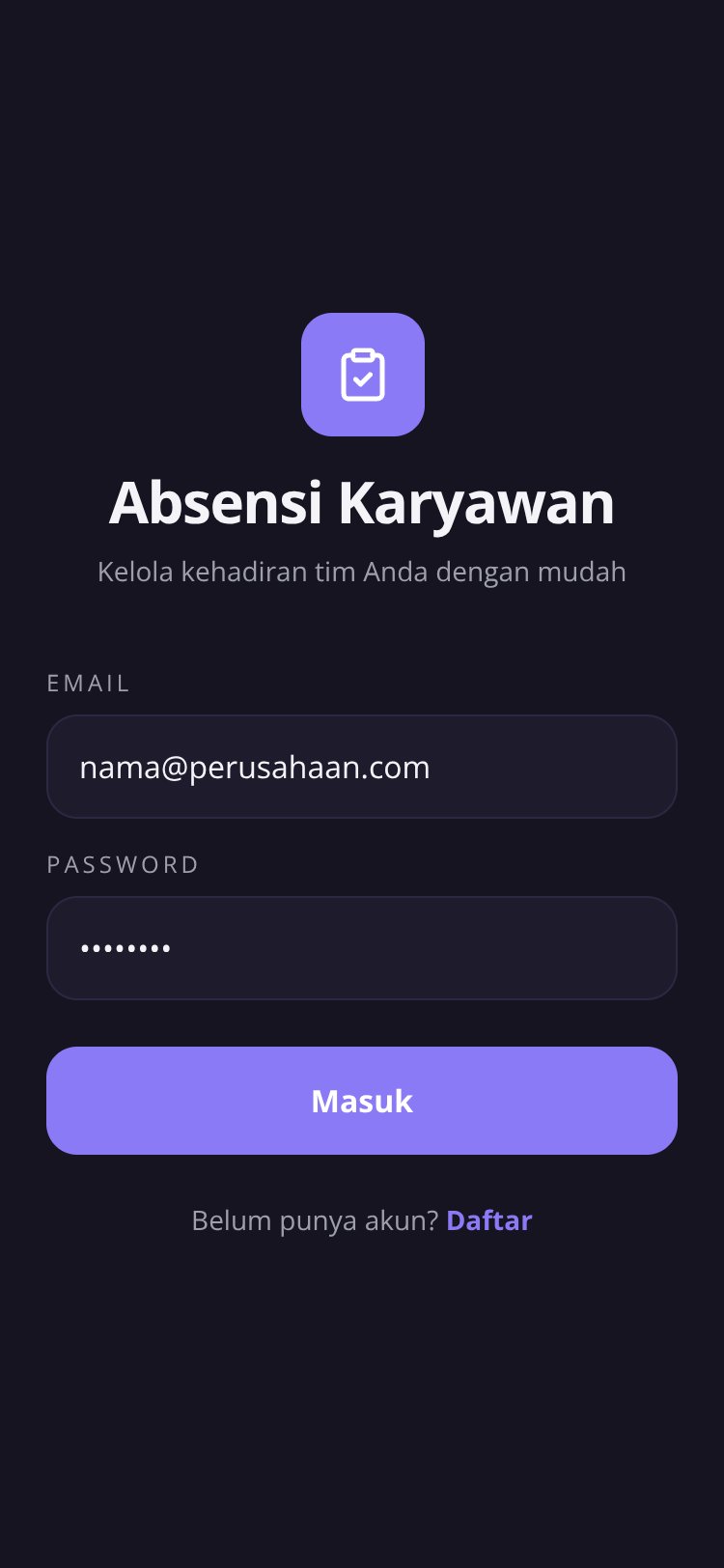 Absensi Karyawan screen 1