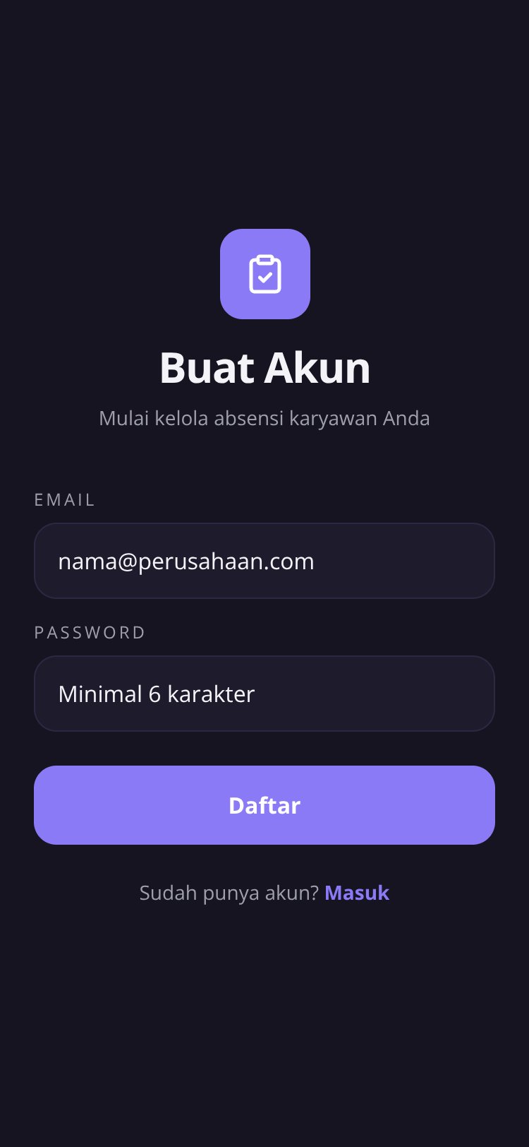 Absensi Karyawan screen 2
